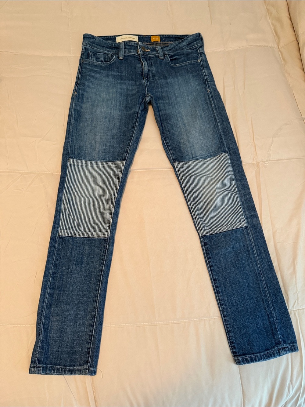 Women's Pilcro Blue Patchwork Straight-Leg Jeans 26